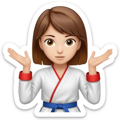 Girl with brown hair with highlights doing taekwondo  sticker