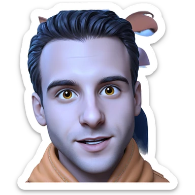 handsome boy in jacket portrait sticker