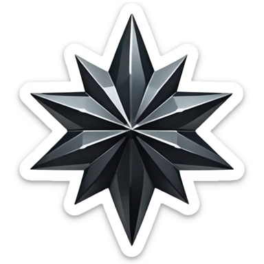 black diamond 8pointed star  sticker