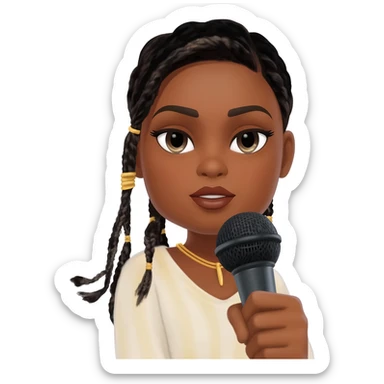 Gonemili Grace chante avec un micro en main sticker