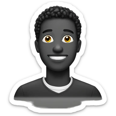 homem negro careca sorrindo sticker