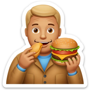 funny and full faty body man eat sticker