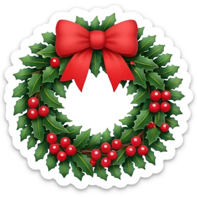 christmas wreath sticker