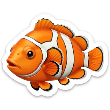 Clownfish with orange and white stripes sticker