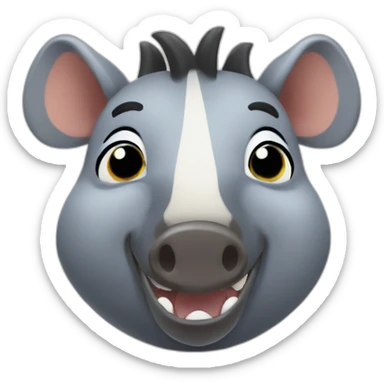 tapir with thumbs up and winking sticker