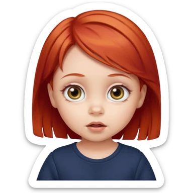 red hair baby girl big yes sticker