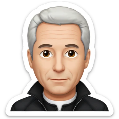 Jeffery Epstein with jacket sticker