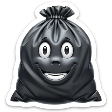 Black trash bag emoji for Instagram comments sticker