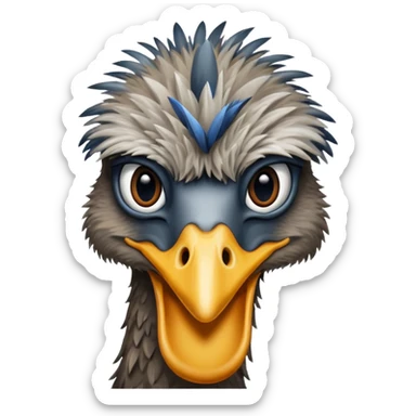 an emu head close-up sticker