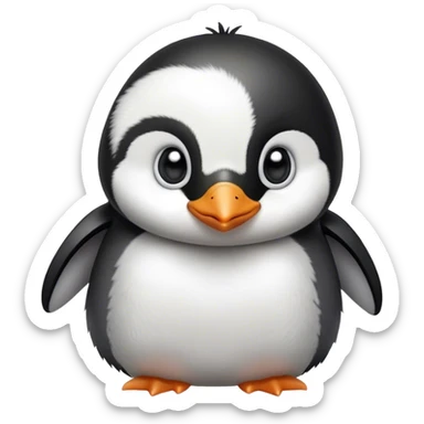 Baby penguin head sticker