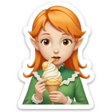 
a girl elf in orange hair with vanilla ice cream




 sticker