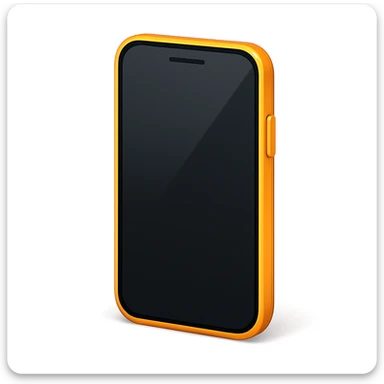 Edit the phone emoji exactly like the reference but remove the circle button at the bottom and show some of the side of the phone, in iOS emoji style. Add a soft shadow. Keep all other details and style the same as the iOS emoji style. sticker