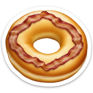 A bagel with bacon inside sticker