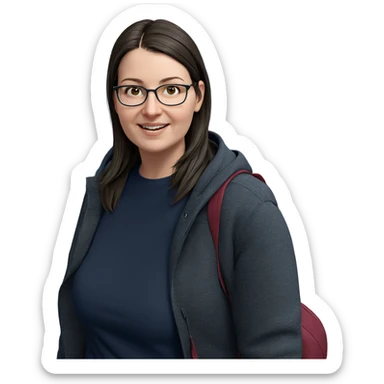 smiling person on the street sticker