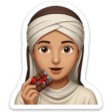 an Arab eats chocolate sticker