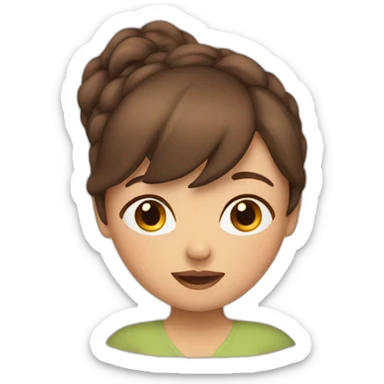 brown hair pregnant woman with bang sticker