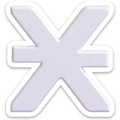 white plus sign, 3D Microsoft fluent emoji style sticker