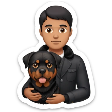 Man’s body Rottweiler head sticker