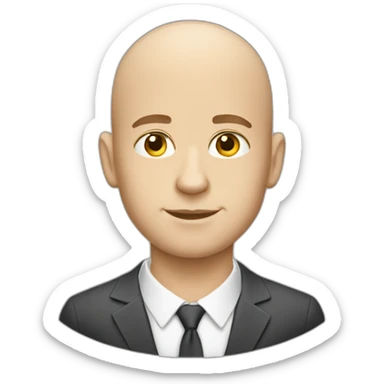 bald young finance white guy sticker