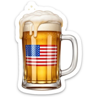 American flag with beer sticker