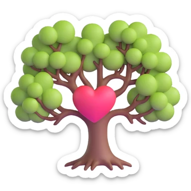 tree heart sticker