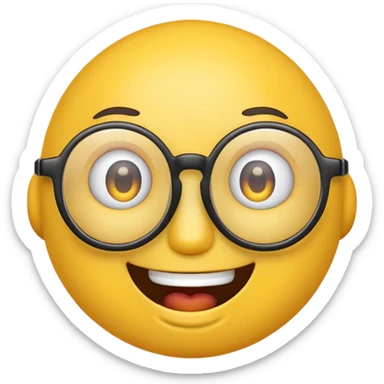 Freaky emoji with glasses sticker