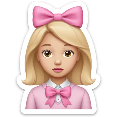Una chica con moño Rosa para girls sticker