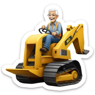 Retired on back hoe sticker