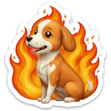 Dog that ate a fire-hot wing breathing fire sticker