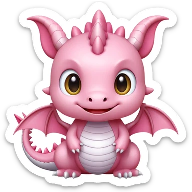 Cute light pink dragon, sanrio sticker
