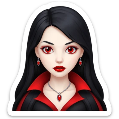 Vampire lady with red lips sticker