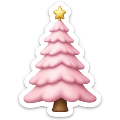 pastel pink christmas tree sticker