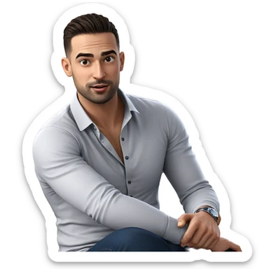 casual portrait of a man sticker