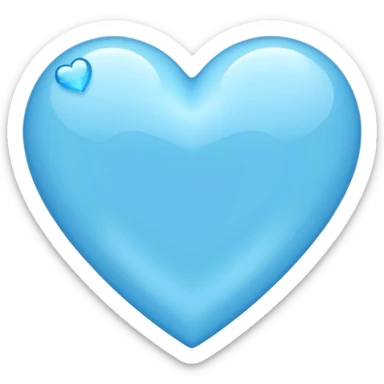 light sky blue heart with blingbling effect sticker