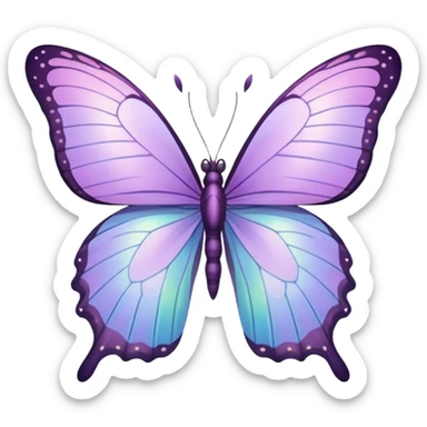 Pastel lilac iridescent butterfly sticker