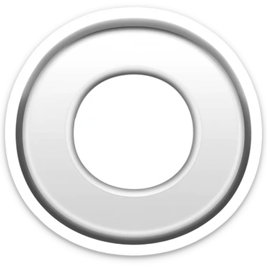 White p logo with grey outline sticker