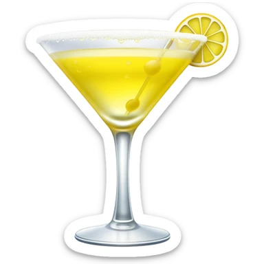 lemon drop martini glass sticker