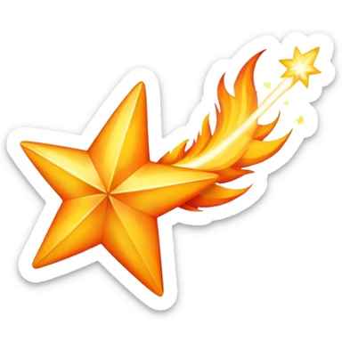 Meteor – Bright falling star with blazing tail sticker