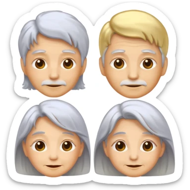 an emoji showing older people, ethereal sticker