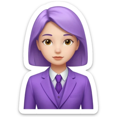 lavender-purple girl's Suit, smooth rounded neckline, simple design, glossy surface, plain background. sticker