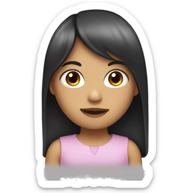 Girl with long black hair and bangs sticker