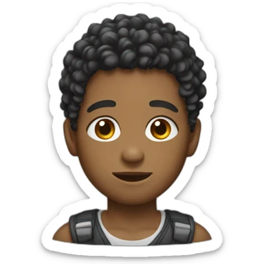 Takwando boy with low fade curly hair  sticker