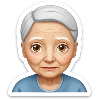 bald grandma sticker