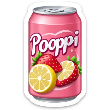 Poppi strawberry lemon soda can sticker
