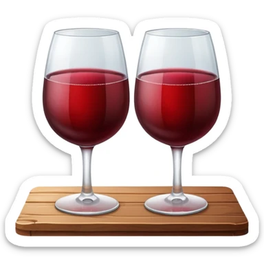 2 glasses of red wine sticker