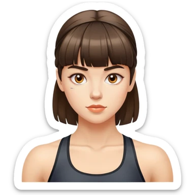 Fitness girl with bangs sticker