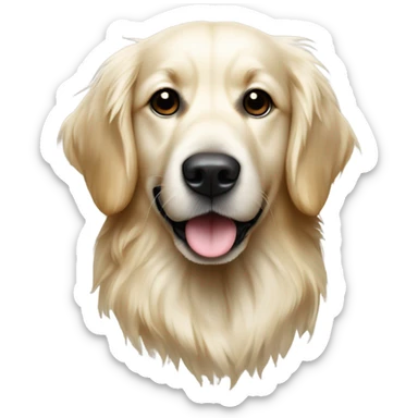 Golden retriver white with black mud stains sticker