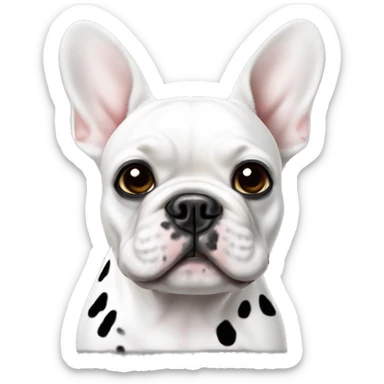 White French bulldog with black spots sticker