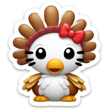 Hello kitty dressed as a turkey  sticker
