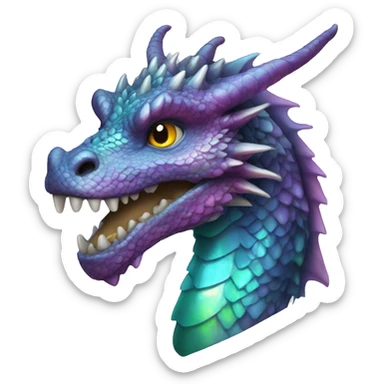 Iridescent dragon sticker